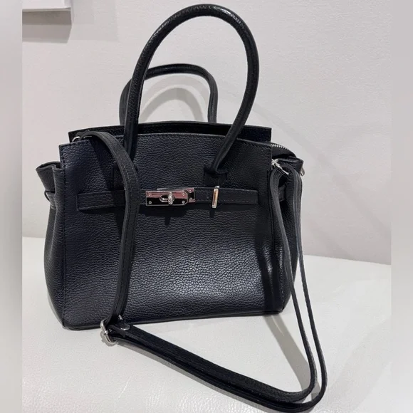 SOFIA CARDONI Black Leather Bag With Top Handles - Picture 4 of 16